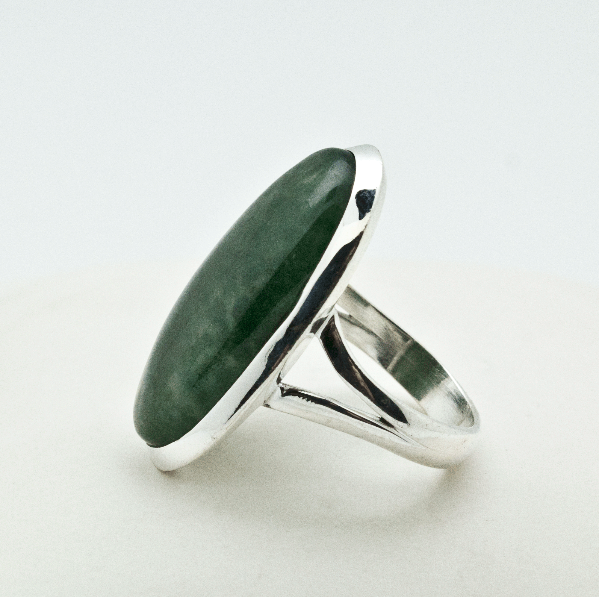 Sterling Silver Moss Agate Ring Size 7