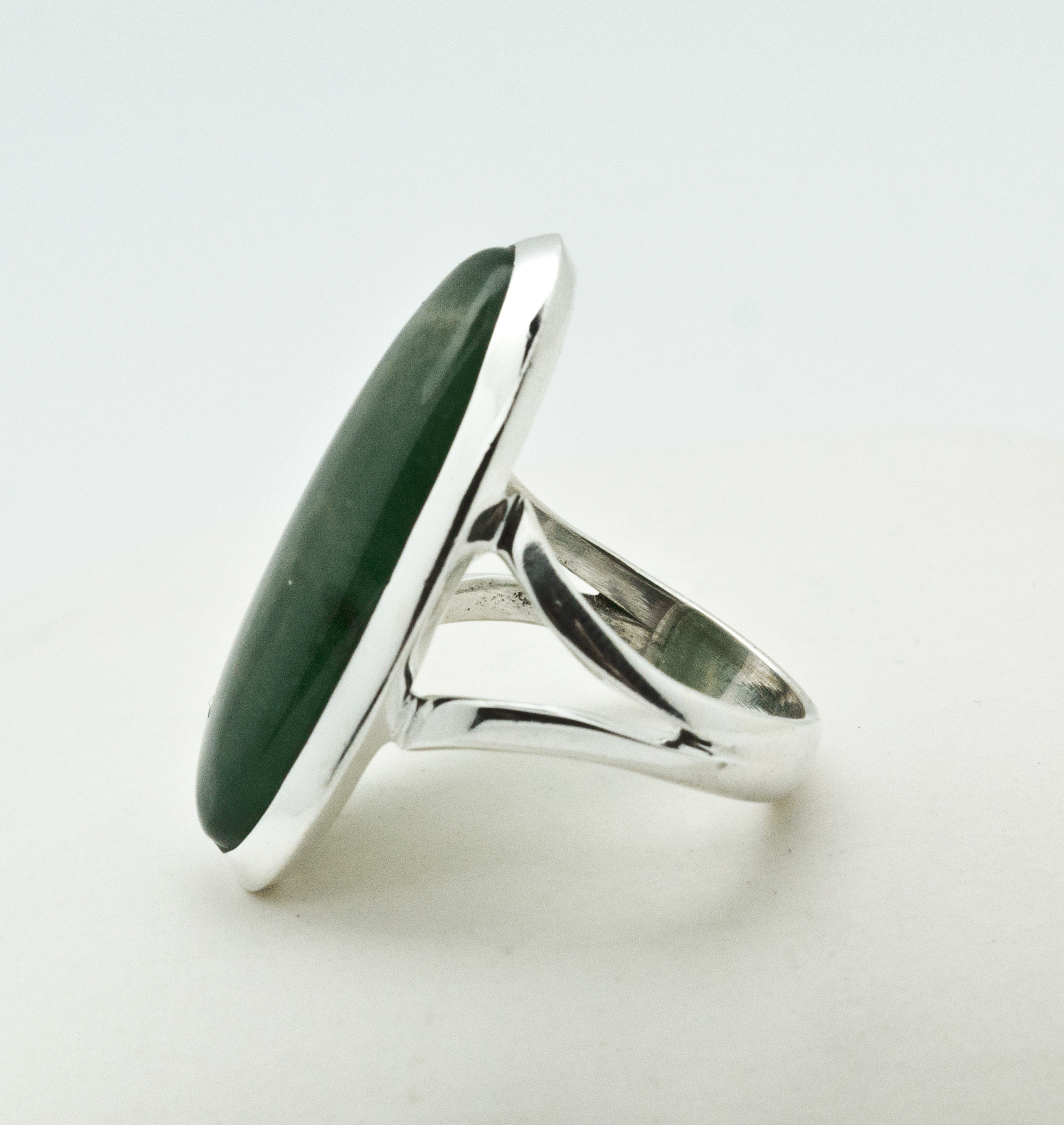 Sterling Silver Moss Agate Ring Size 6
