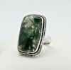 Sterling Silver Moss Agate Ring Size 6