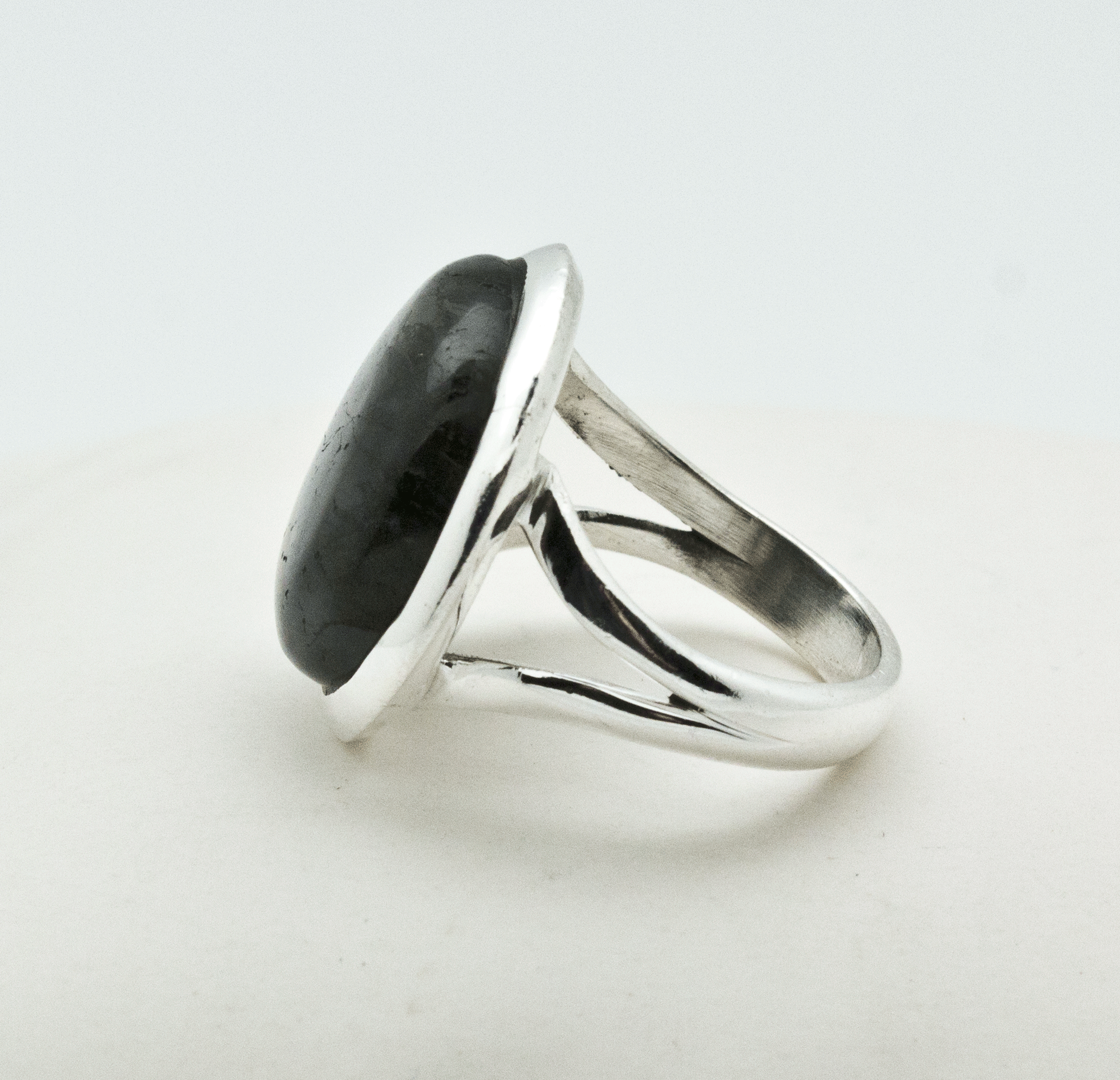 Sterling Silver Moss Agate Ring Size 6