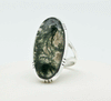 Sterling Silver Moss Agate Ring Size 6