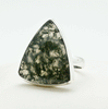 Sterling Silver Moss Agate Ring Size 10
