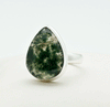 Sterling Silver Moss Agate Ring Size 9