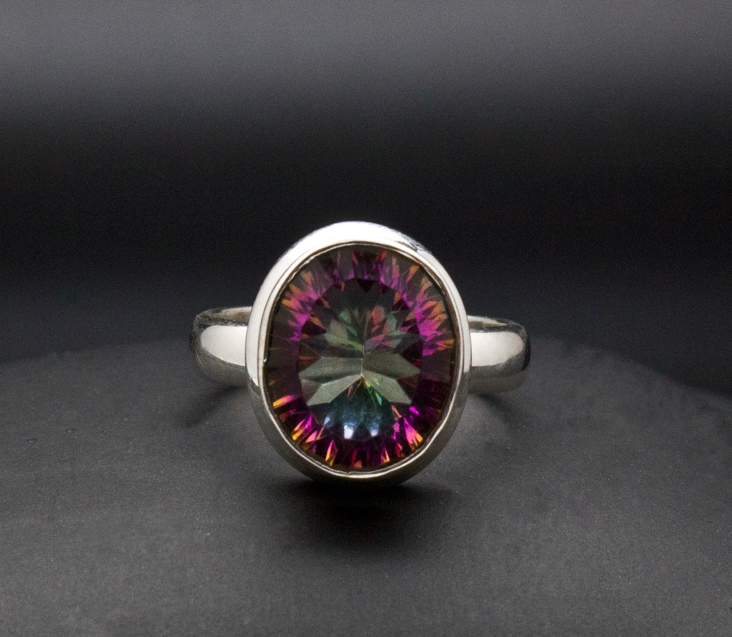 Sterling Silver Mystic Topaz Ring Size 5