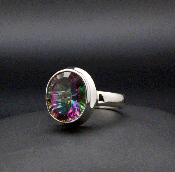 Sterling Silver Mystic Topaz Ring Size 5