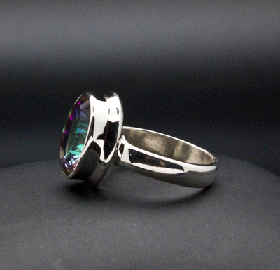 Sterling Silver Mystic Topaz Ring Size 5