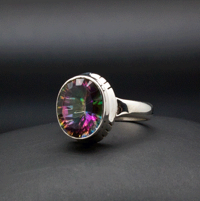 Sterling Silver Mystic Topaz Ring Size 5