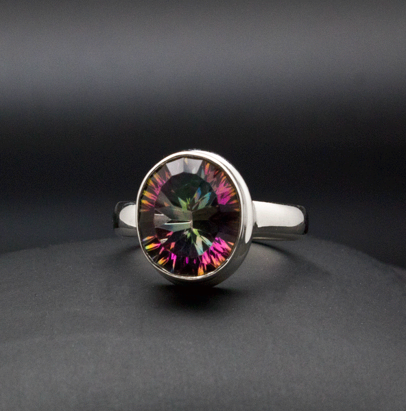 Sterling Silver Mystic Topaz Ring Size 7