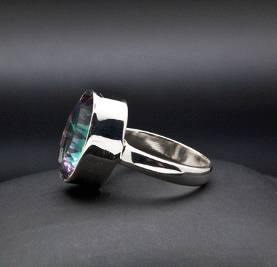 Sterling Silver Mystic Topaz Ring Size 7