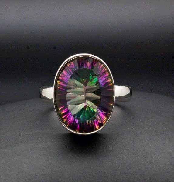 Sterling Silver Mystic Topaz Ring Size 7