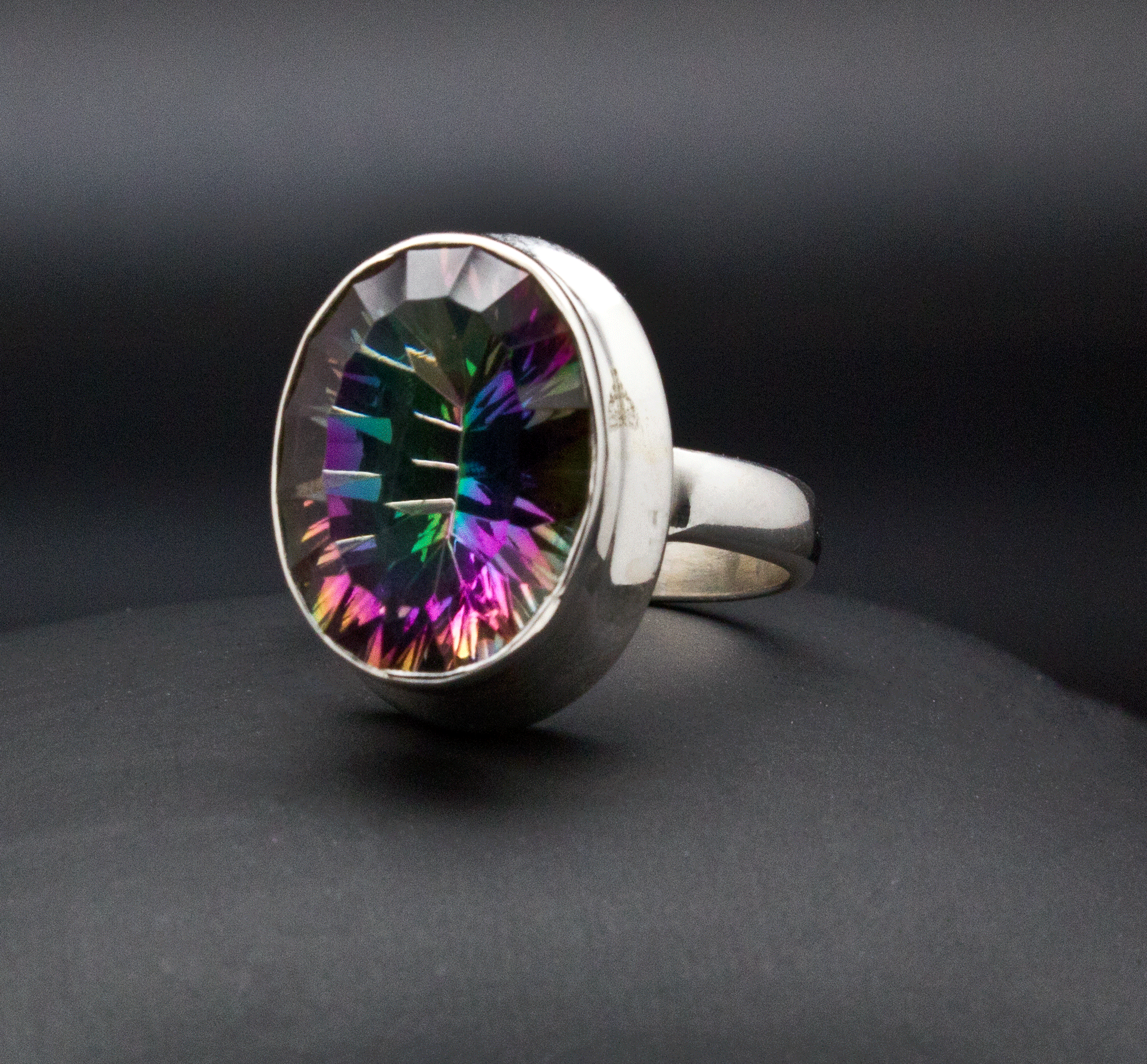 Sterling Silver Mystic Topaz Ring Size 7