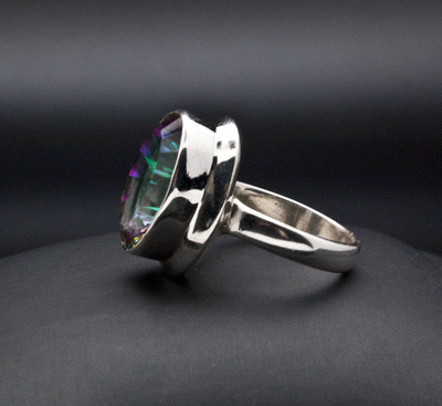 Sterling Silver Mystic Topaz Ring Size 7