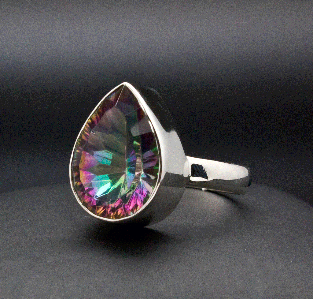 Sterling Silver Mystic Topaz Ring Size 7