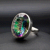 Sterling Silver Mystic Topaz Ring Size 7