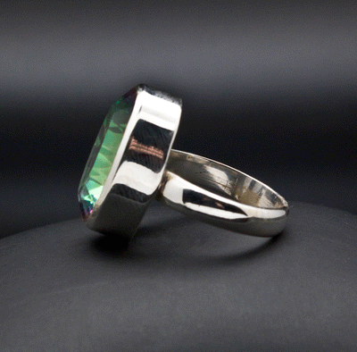 Sterling Silver Mystic Topaz Ring Size 7