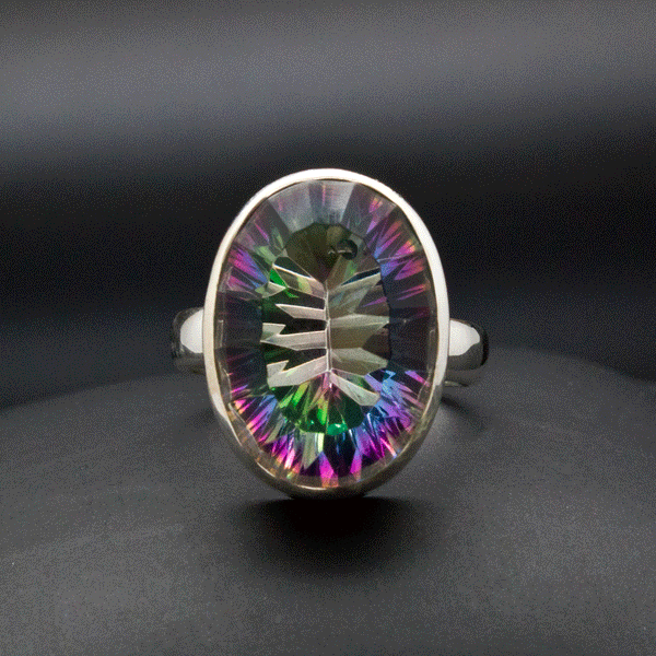 Sterling Silver Mystic Topaz Ring Size 7