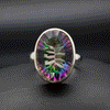 Sterling Silver Mystic Topaz Ring Size 7