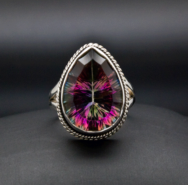 Sterling Silver Mystic Topaz Ring Size 7