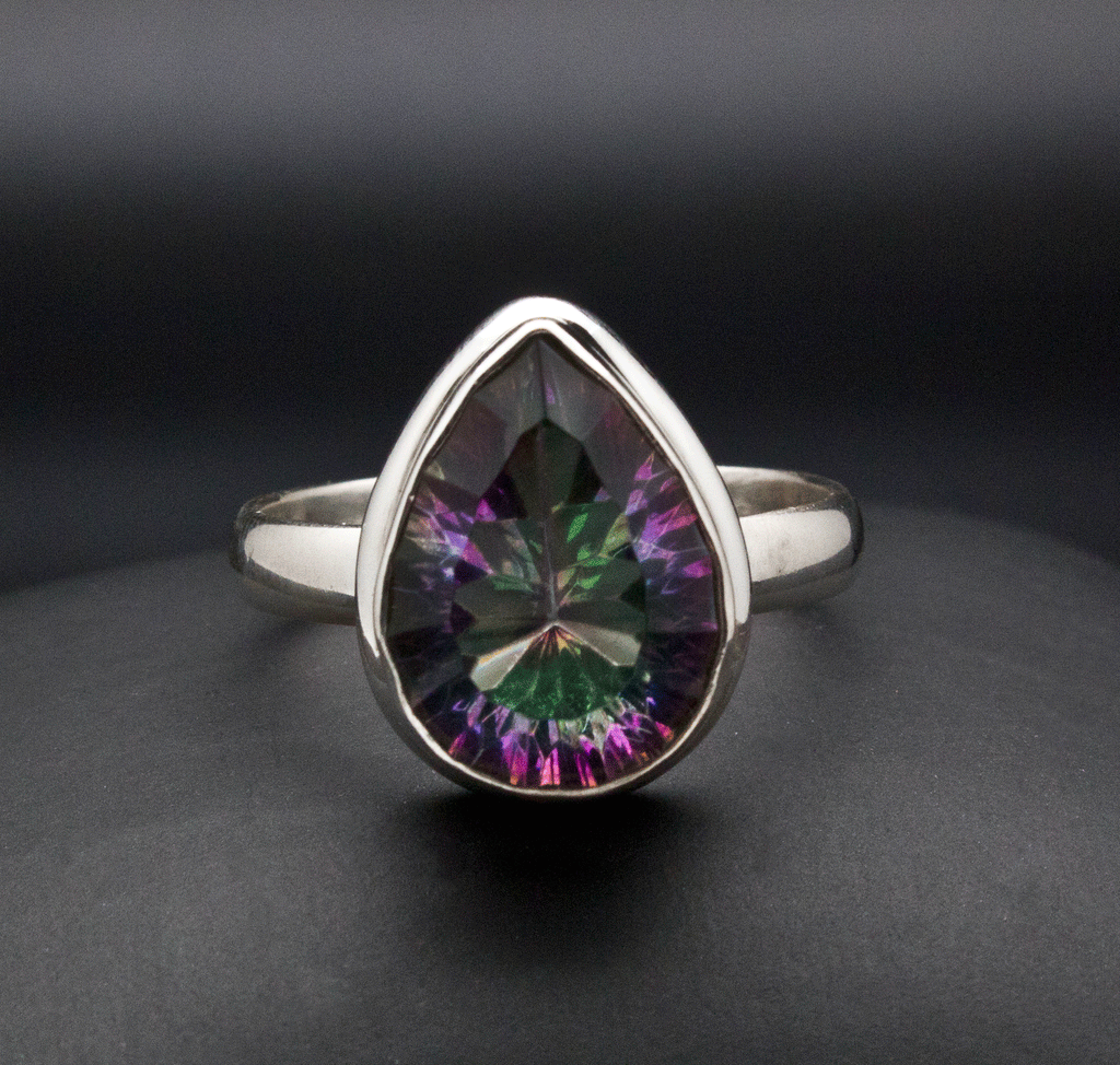 Sterling Silver Mystic Topaz Ring Size 11