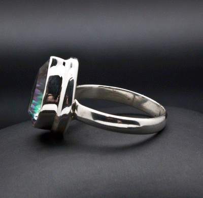 Sterling Silver Mystic Topaz Ring Size 11