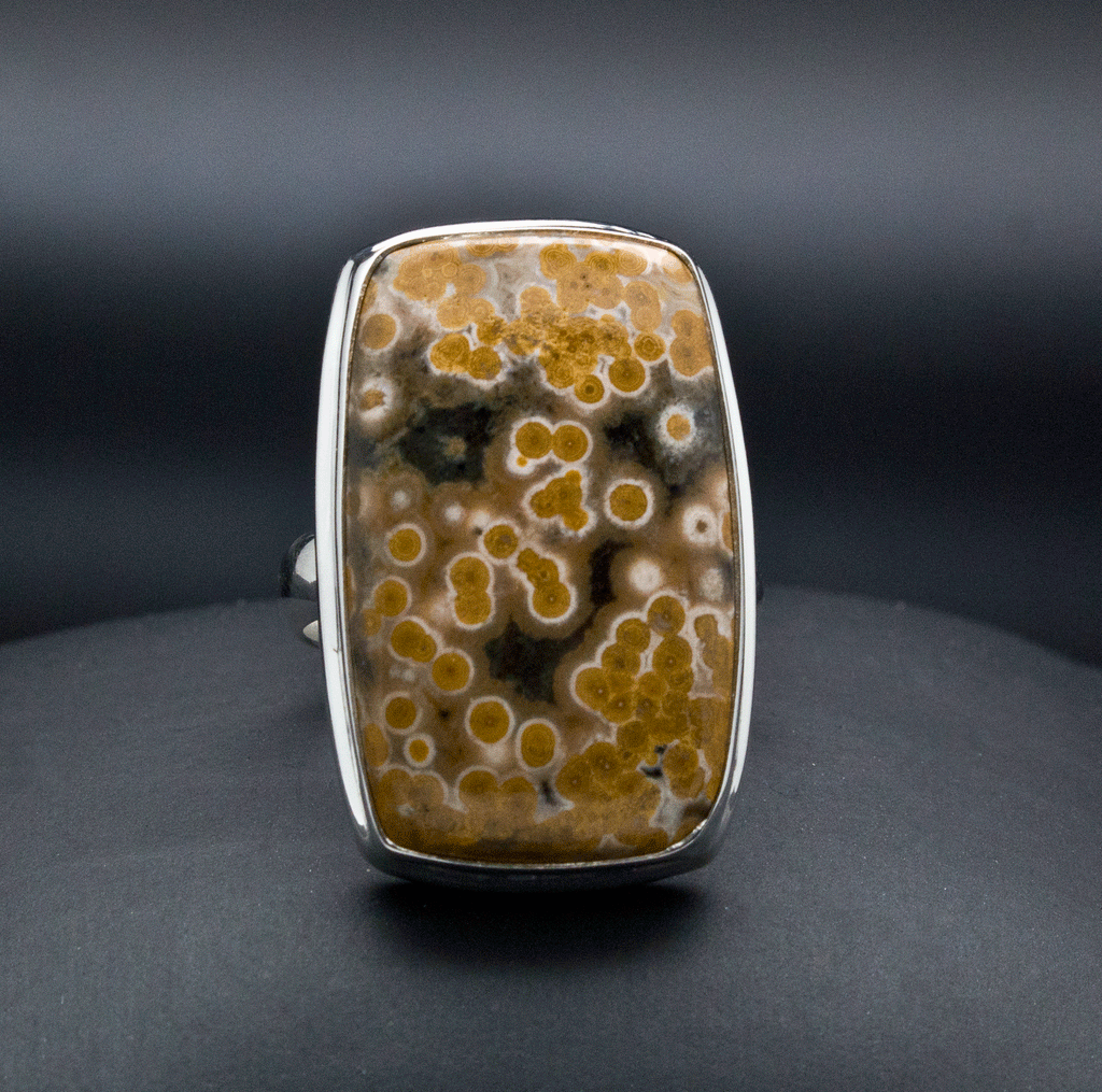 Sterling Silver Ocean Jasper Ring Size 7