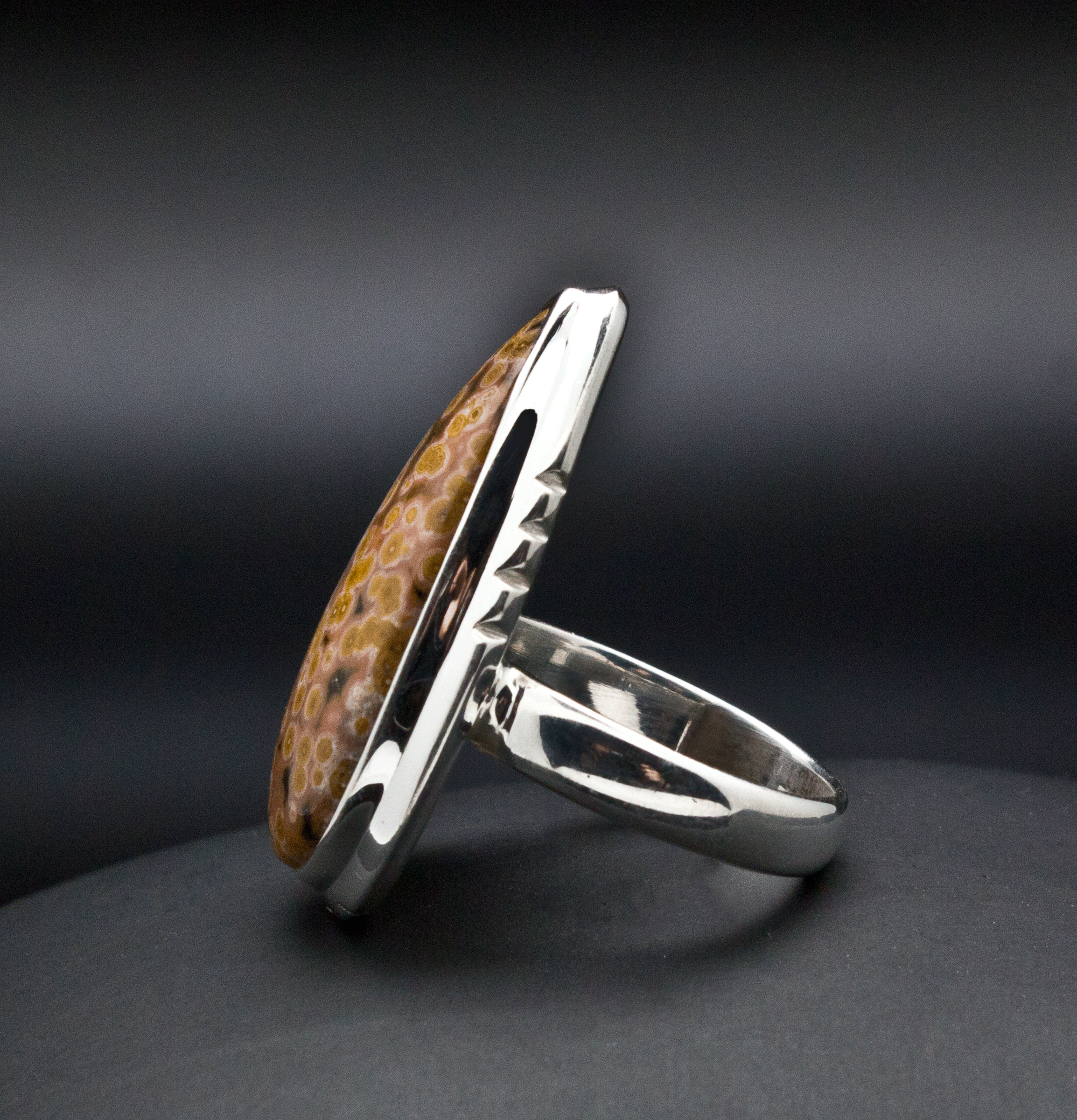 Sterling Silver Ocean Jasper Ring Size 6.5
