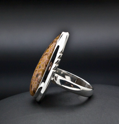 Sterling Silver Ocean Jasper Ring Size 6.5