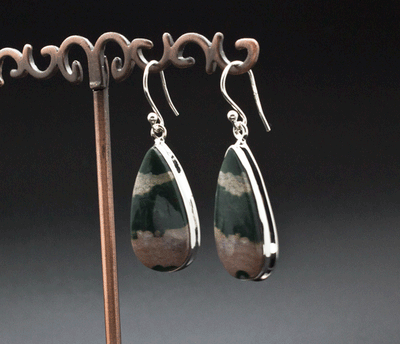 Sterling Silver Ocean Jasper Earrings