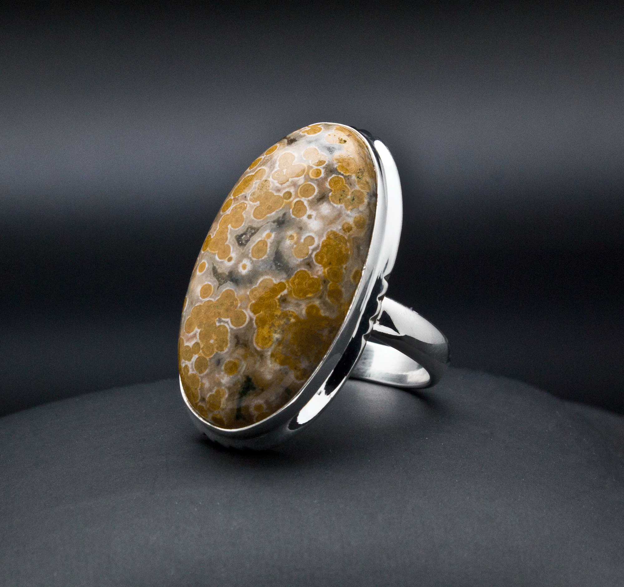 Sterling Silver Ocean Jasper Ring Size 6.5