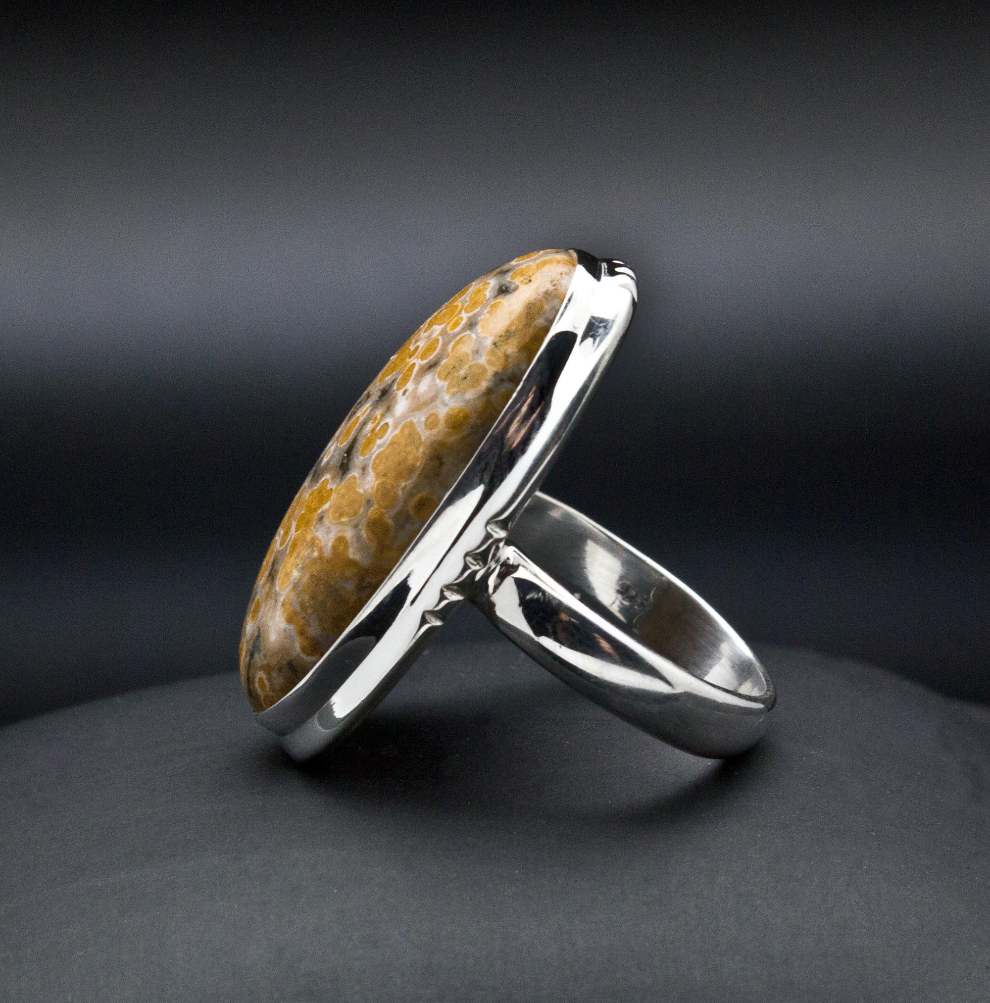 Sterling Silver Ocean Jasper Ring Size 6.5