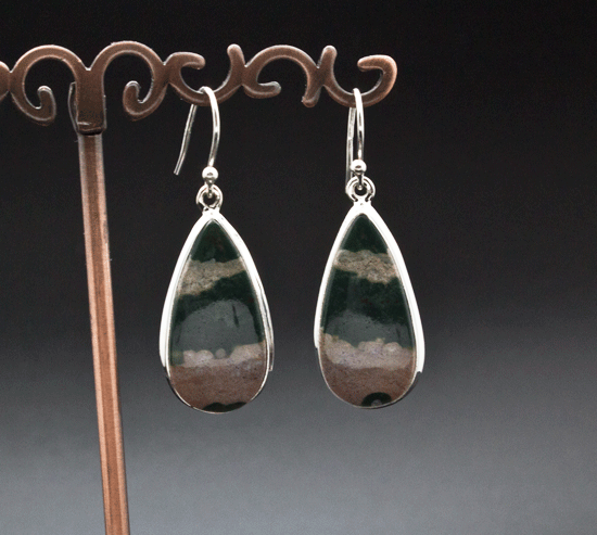 Sterling Silver Ocean Jasper Earrings