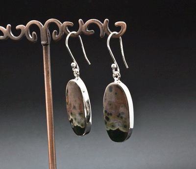 Sterling Silver Ocean Jasper Earrings