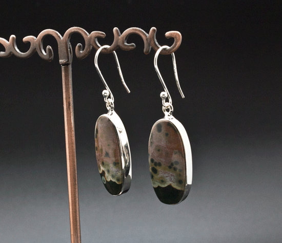 Sterling Silver Ocean Jasper Earrings