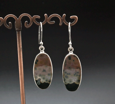 Sterling Silver Ocean Jasper Earrings