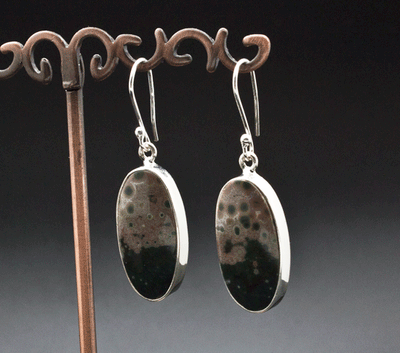 Sterling Silver Ocean Jasper Earrings