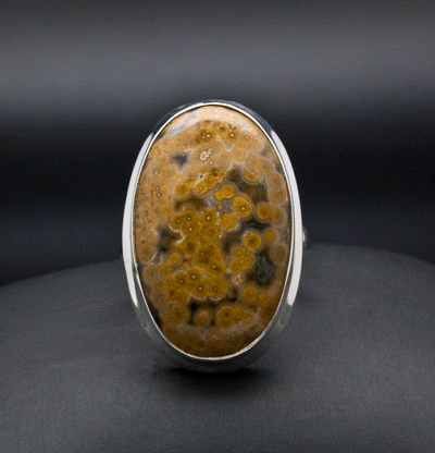 Sterling Silver Ocean Jasper Ring Size 6.5