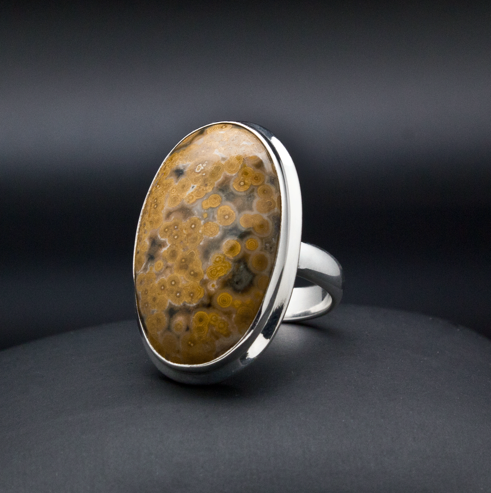 Sterling Silver Ocean Jasper Ring Size 6.5