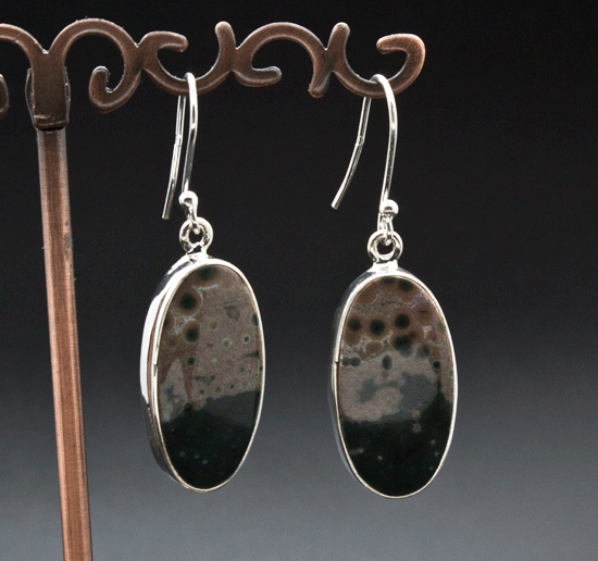 Sterling Silver Ocean Jasper Earrings