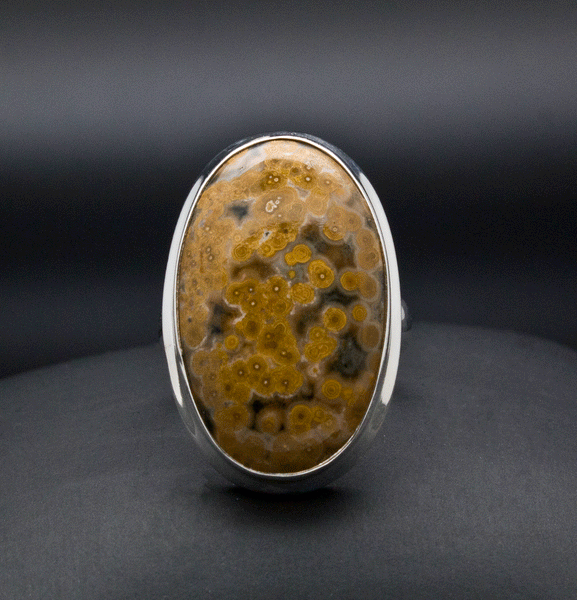 Sterling Silver Ocean Jasper Ring Size 6.5