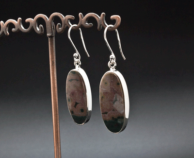 Sterling Silver Ocean Jasper Earrings