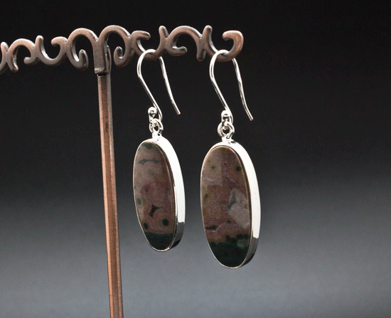 Sterling Silver Ocean Jasper Earrings