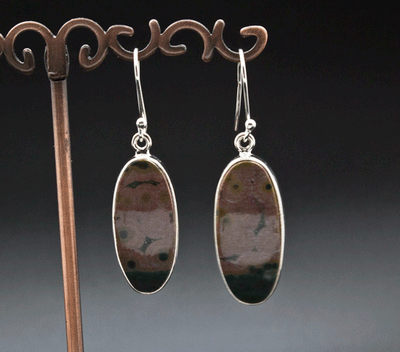 Sterling Silver Ocean Jasper Earrings