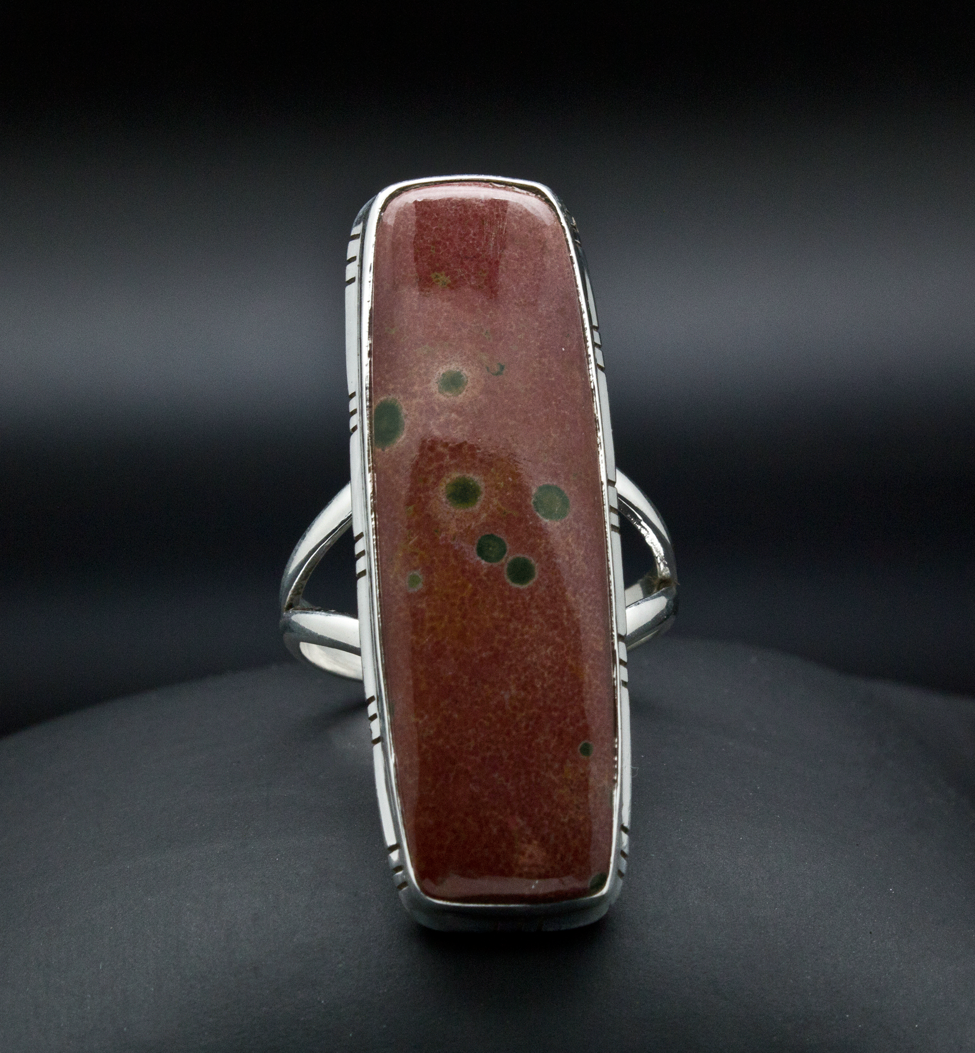 Sterling Silver Ocean Jasper Ring Size 11