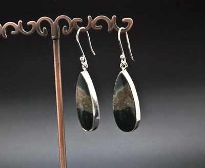 Sterling Silver Ocean Jasper Earrings