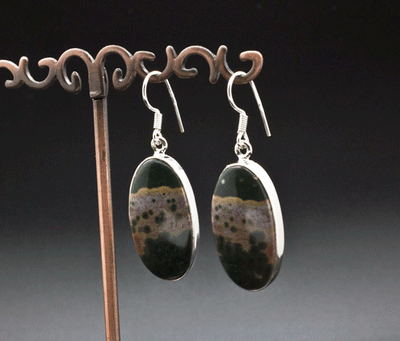 Sterling Silver Ocean Jasper Earrings