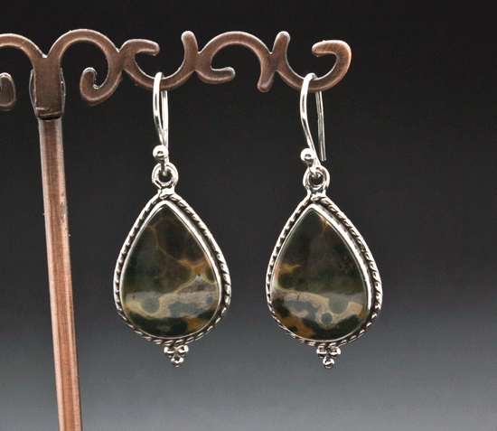 Sterling Silver Ocean Jasper Earrings