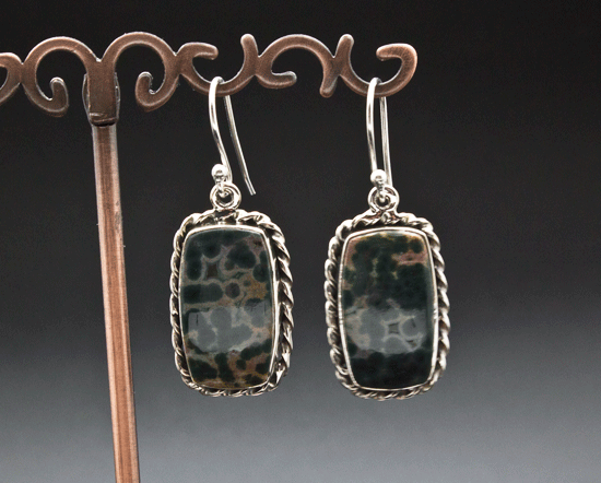 Sterling Silver Ocean Jasper Earrings