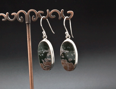 Sterling Silver Ocean Jasper Earrings