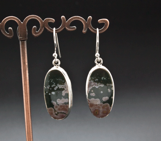 Sterling Silver Ocean Jasper Earrings