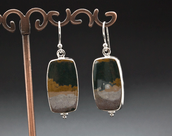 Sterling Silver Ocean Jasper Earrings